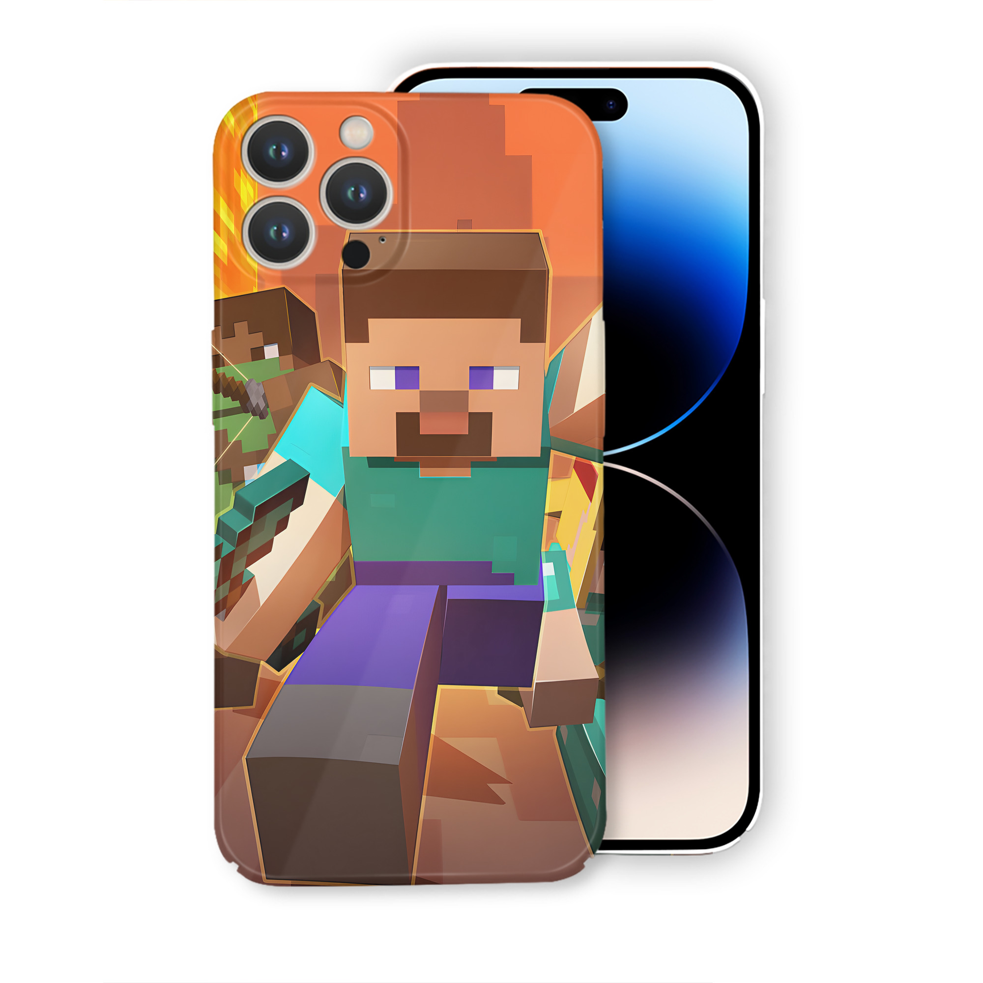 （画像用） マインクラフト ブロックの世界 Minecraft MC Block world 【iPhone 14シリーズ対応】ハードケース